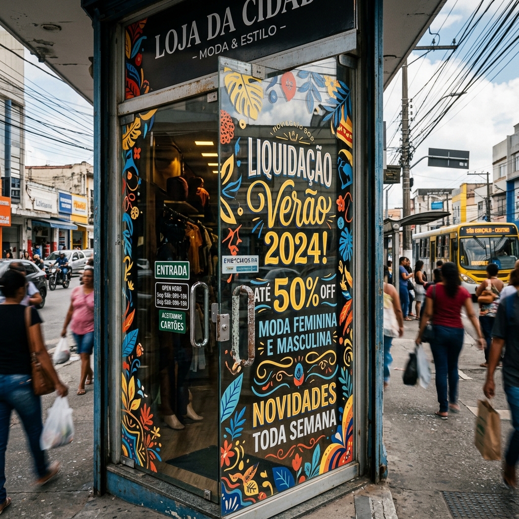 Adesivo para vitrine aplicado em empresa com comunicação promocional em São Gonçalo