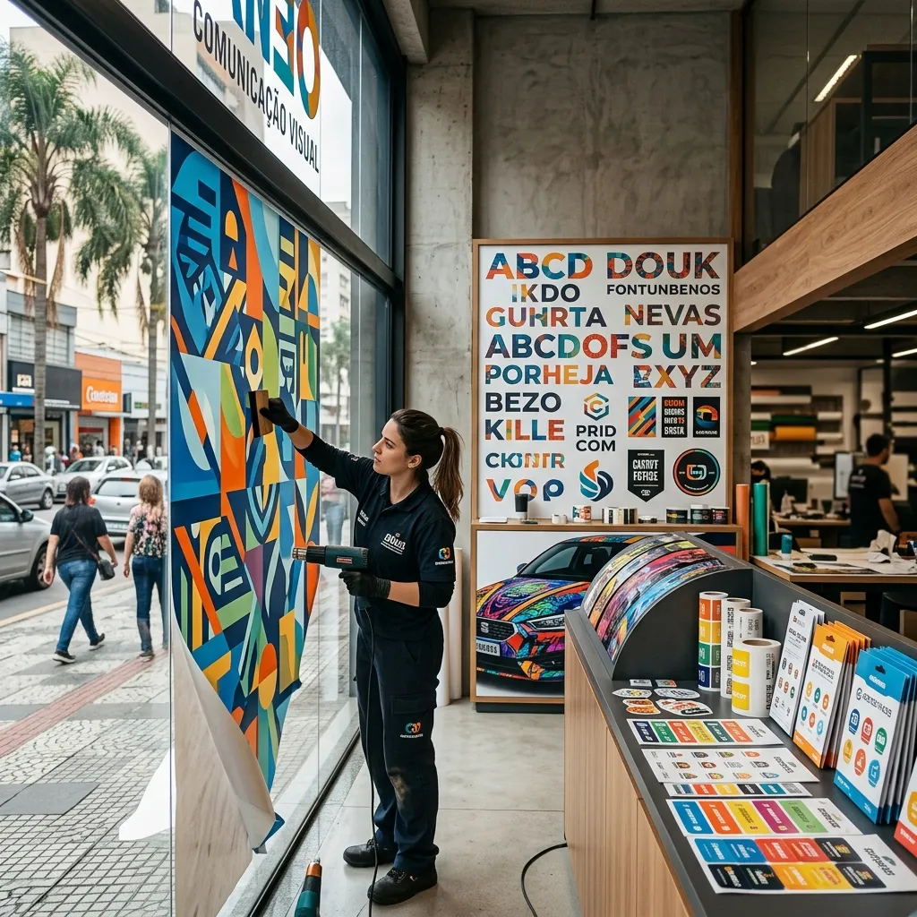 Comunicação visual com adesivo em Niterói